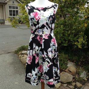 White House Black Market Floral Fit & Flare Dress